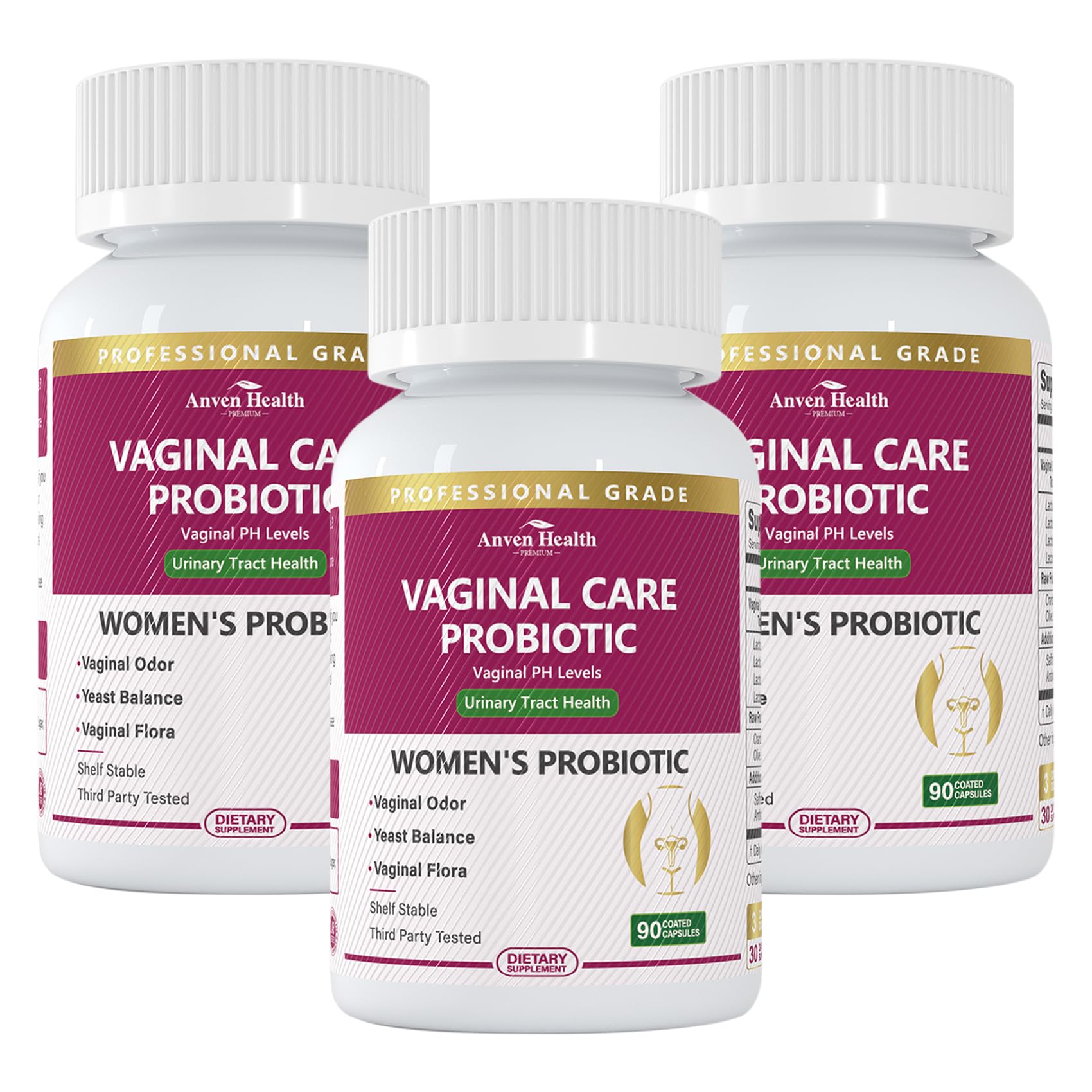 Anven Health Vaginal Probiotics bottle pour supports balance and pH naturally