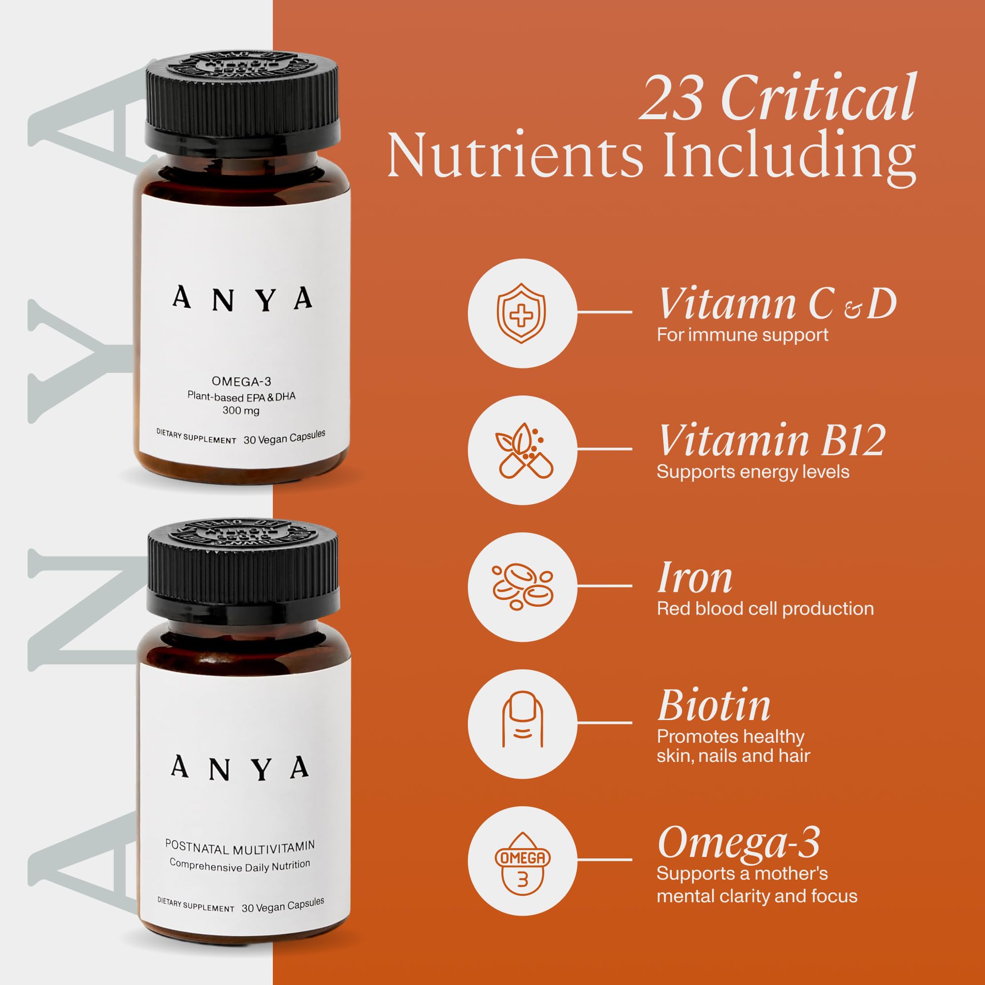 ANYA omega-3 algae softgels with no fishy taste aiding mom’s daily routine