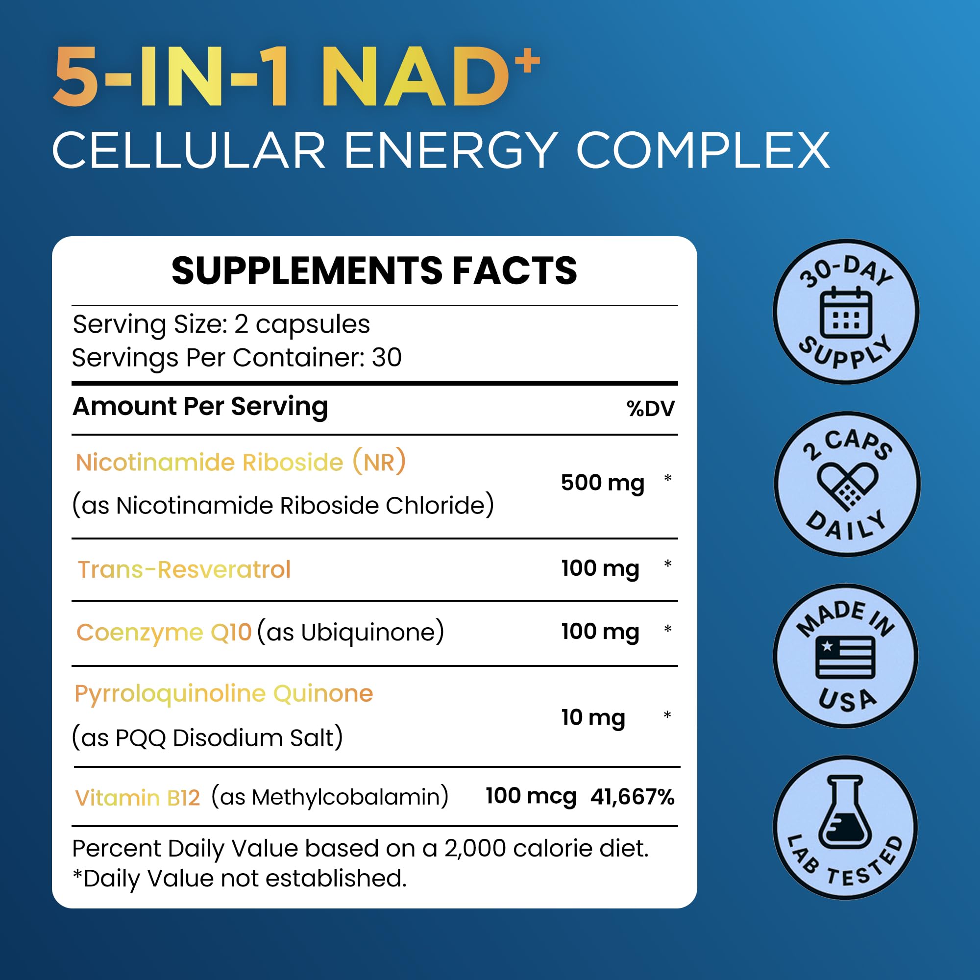 Anyglory NAD+ resveratrol vial; supports brain and heart wellness.