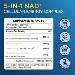 Anyglory NAD+ resveratrol vial; supports brain and heart wellness.