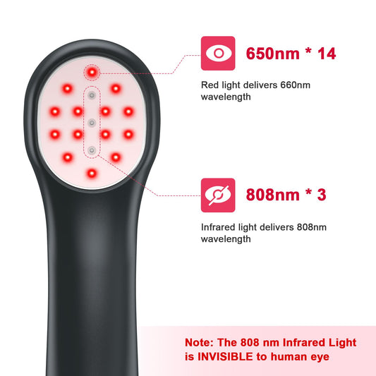 Anyork red light therapy device side view highlighting portable travel design.
