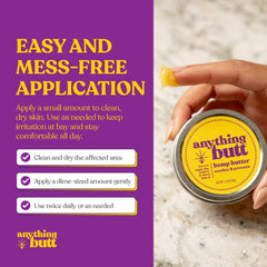 Anything Butt lightweight cream texture dries quickly with no greasy residue.