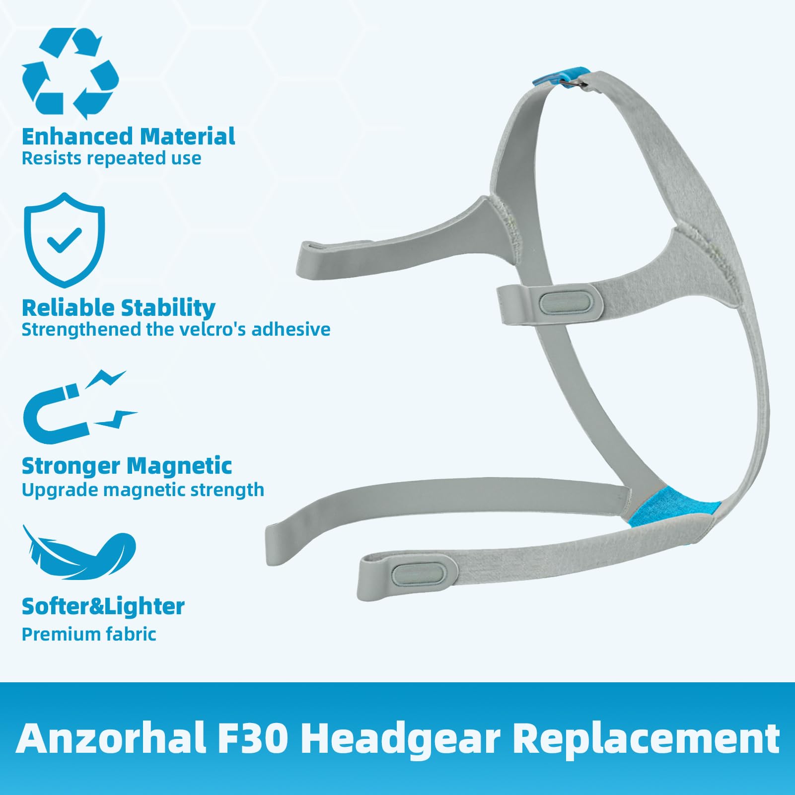 Anzorhal F30 headgear adjustable strap for a personalized, comfortable fit