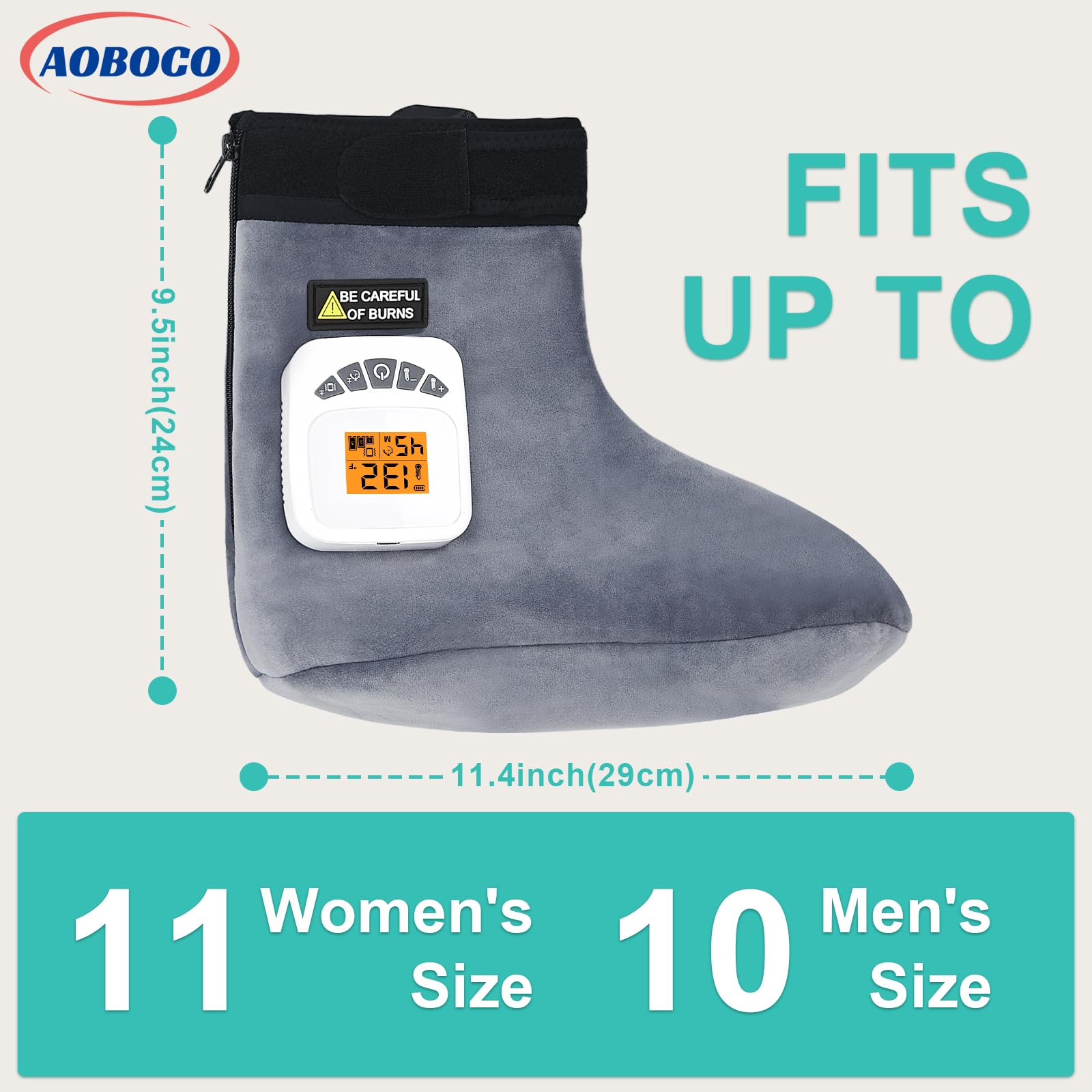 AOBOCO feet warmers come with a compact carrying case for travel.