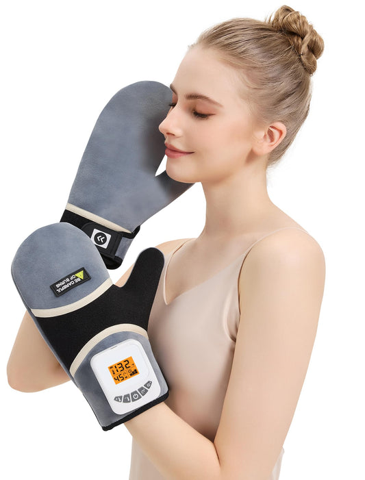 AOBOCO hand massager for arthritis with heating, cordless design, portable use.