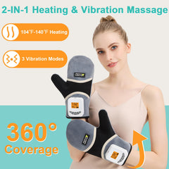 AOBOCO hand massager with touchscreen display showing temperature and mode.