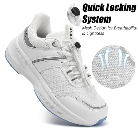 AOE breathable flywoven upper keeps feet dry during daily walking