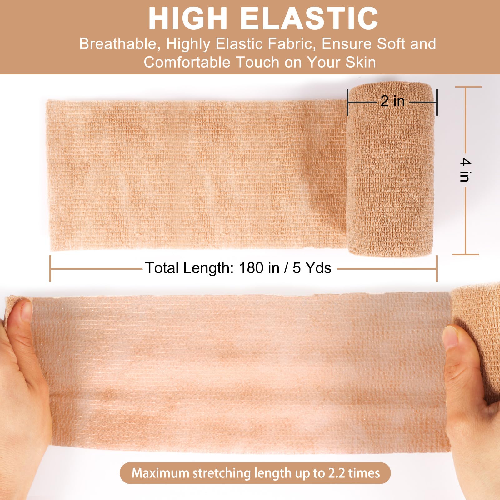 AOITMZAY bandage wrap self-adhesive close-up highlights self-sticking design without skin irritation