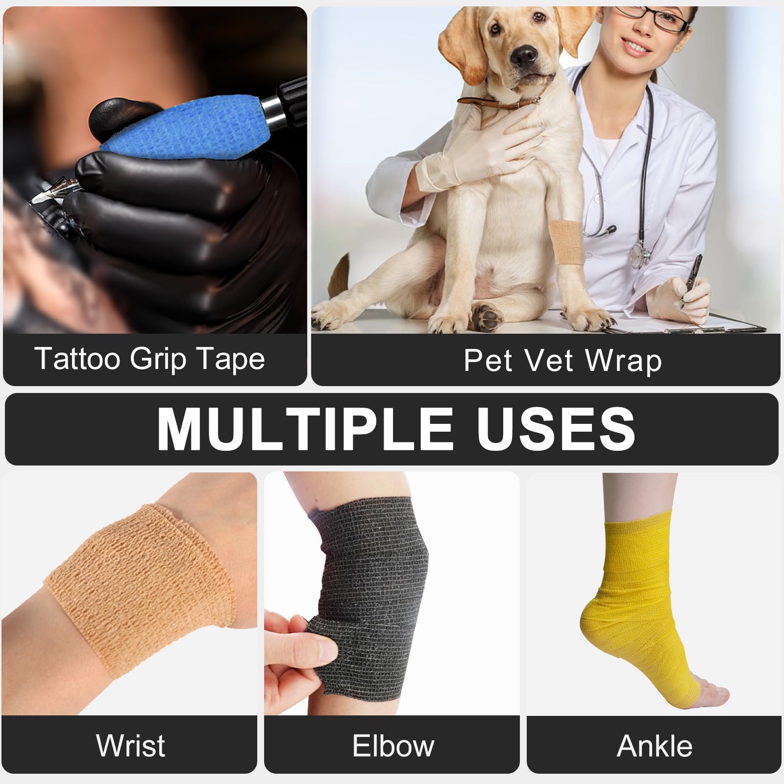 AOITMZAY bandage wrap water-resistant closeup shows breathable, secure fabric