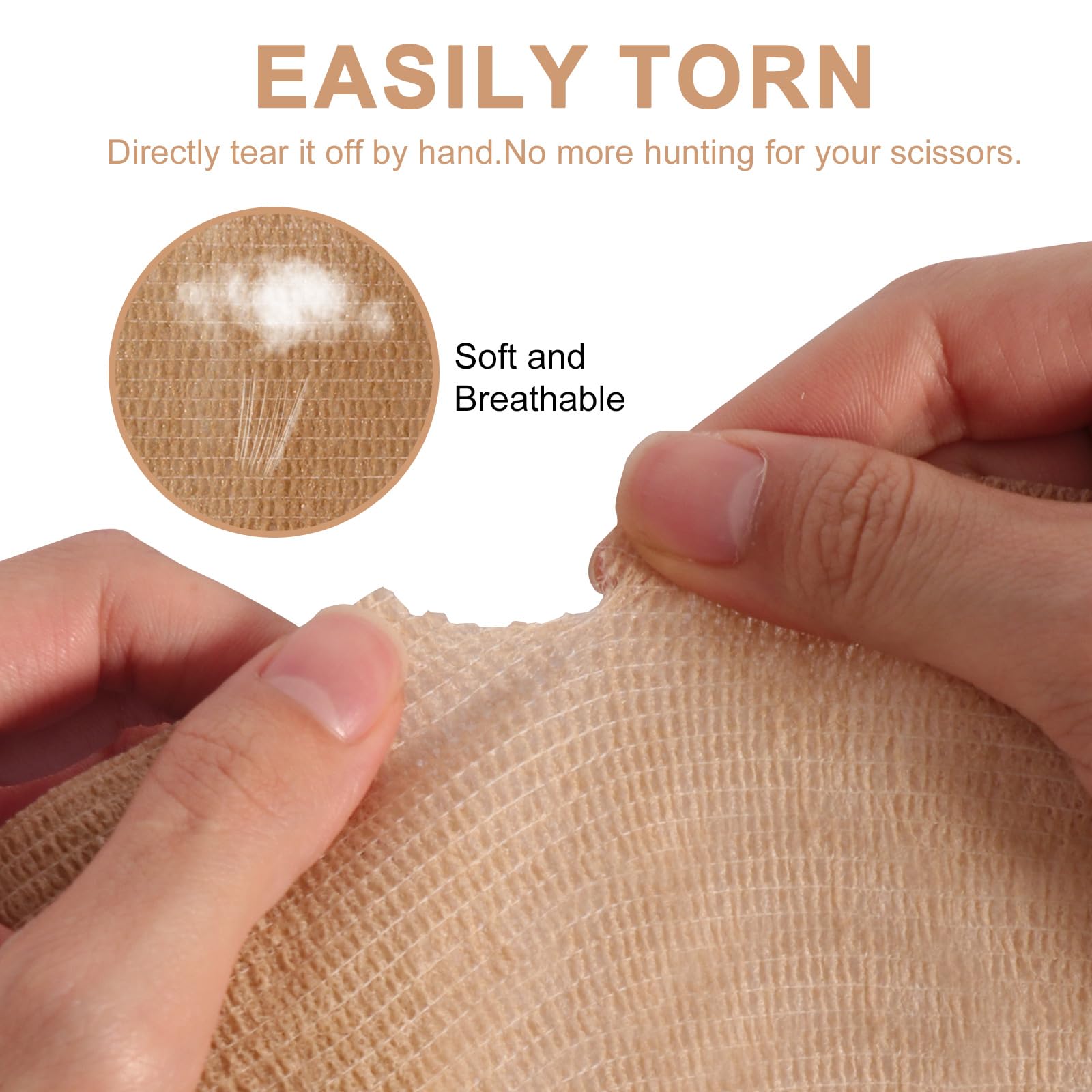 AOITMZAY bandage wrap water-resistant fabric close-up shows breathable material staying secure during light sweat
