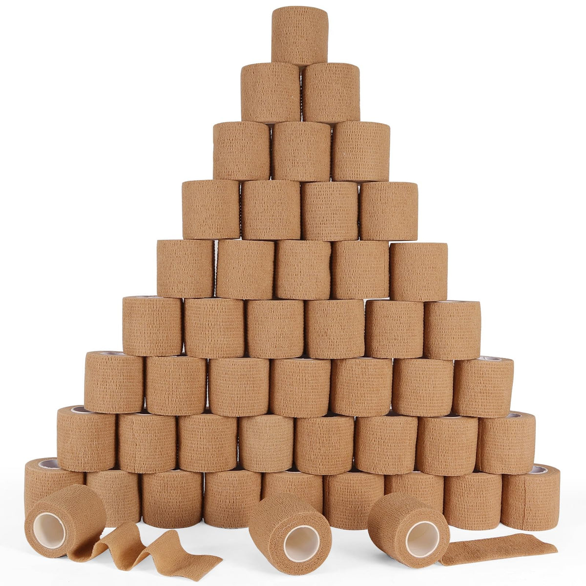 AOITMZAY self-adhesive bandage wrap showing 2x5 yard roll for secure, skin-safe support.