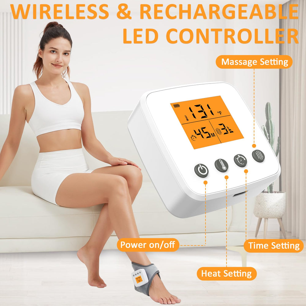 AOKESTE ankle massager with three heat levels for customizable comfort