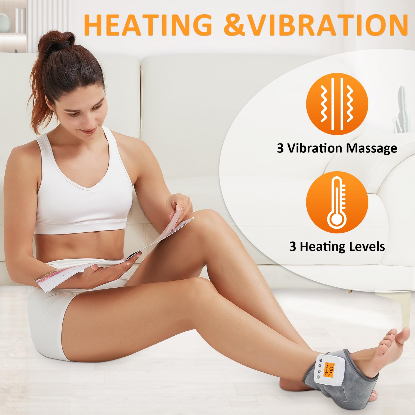 AOKESTE ankle massager with three vibration modes for targeted massage