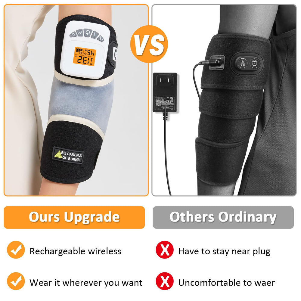 Ergonomic elbow design targets tennis and golfer's elbow with dual-action relief