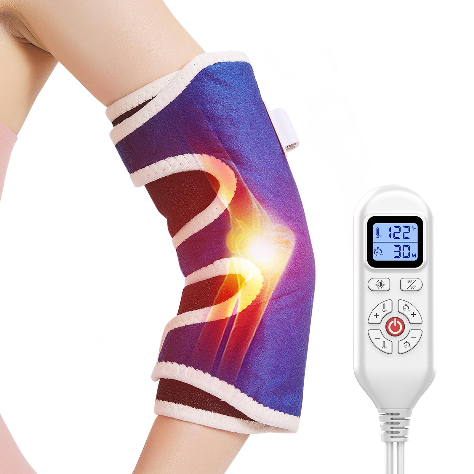AOKESTE elbow heating pad with LED display for precise warmth control