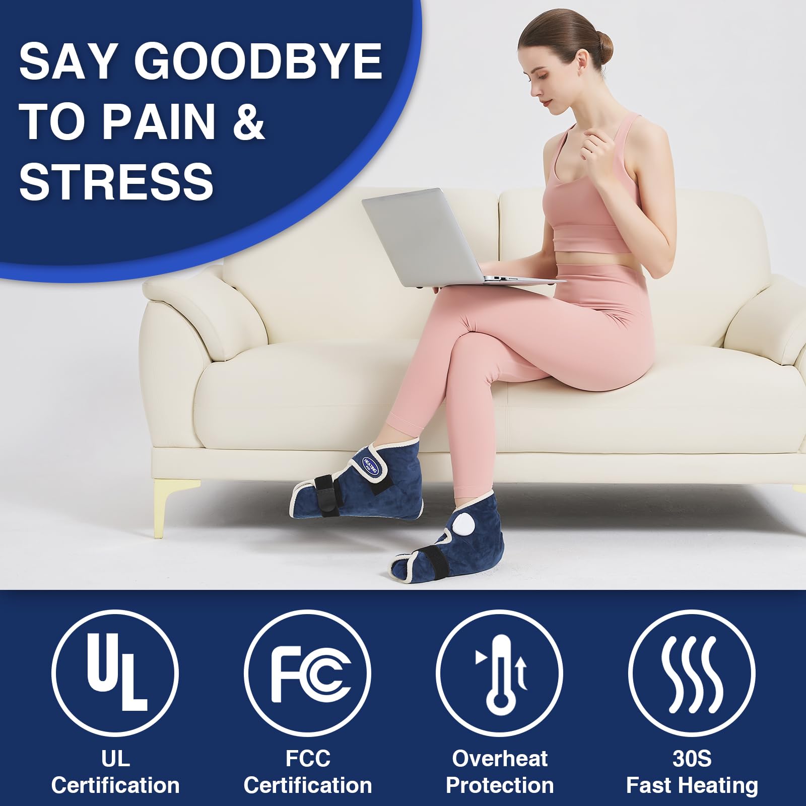 AOKESTE foot heating pad controller with backlit display for easy night adjustments.