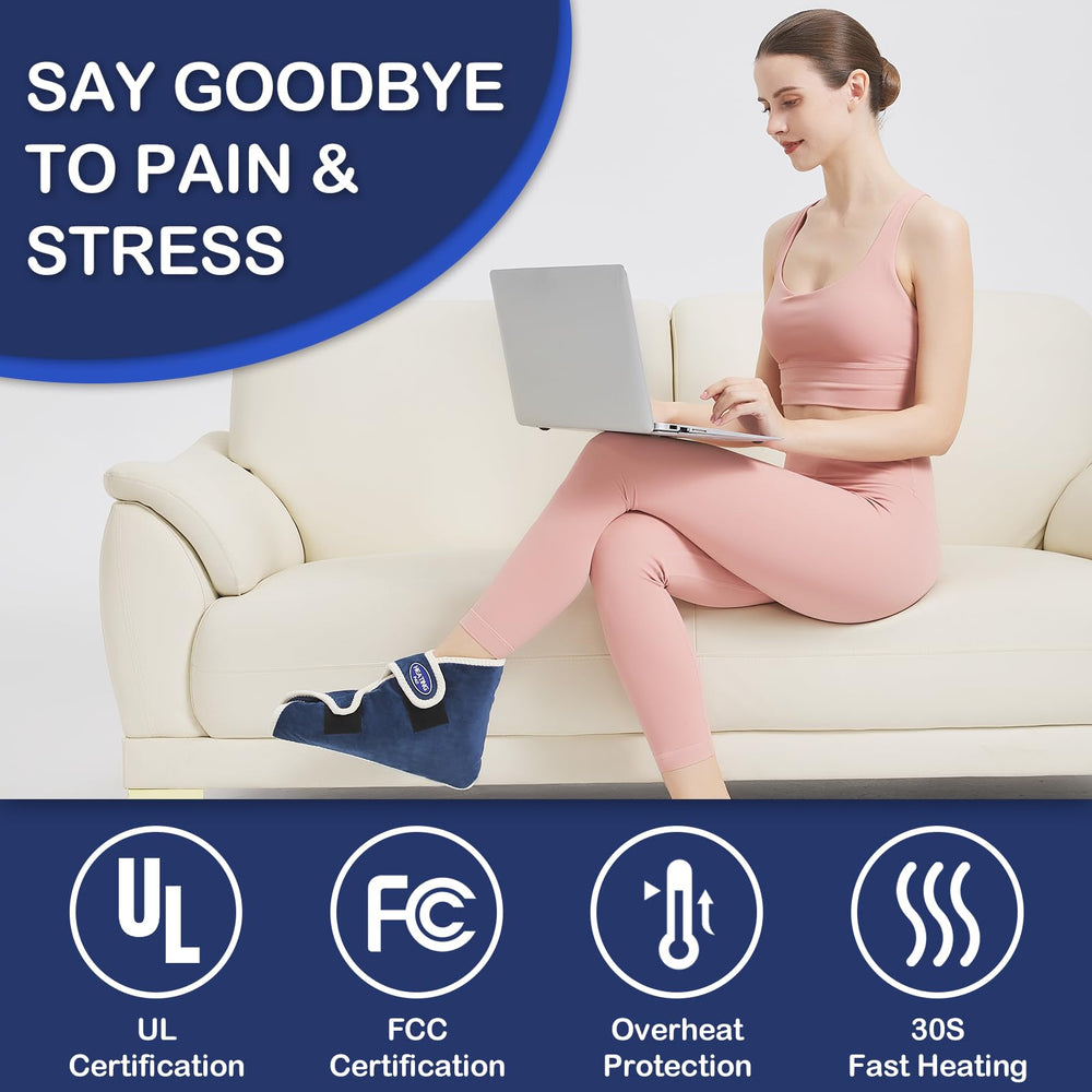 AOKESTE foot heating pad with extended cord enables flexible placement.