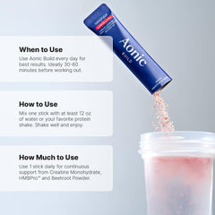 AONIC Build vegan non-GMO formula for active lifestyles.