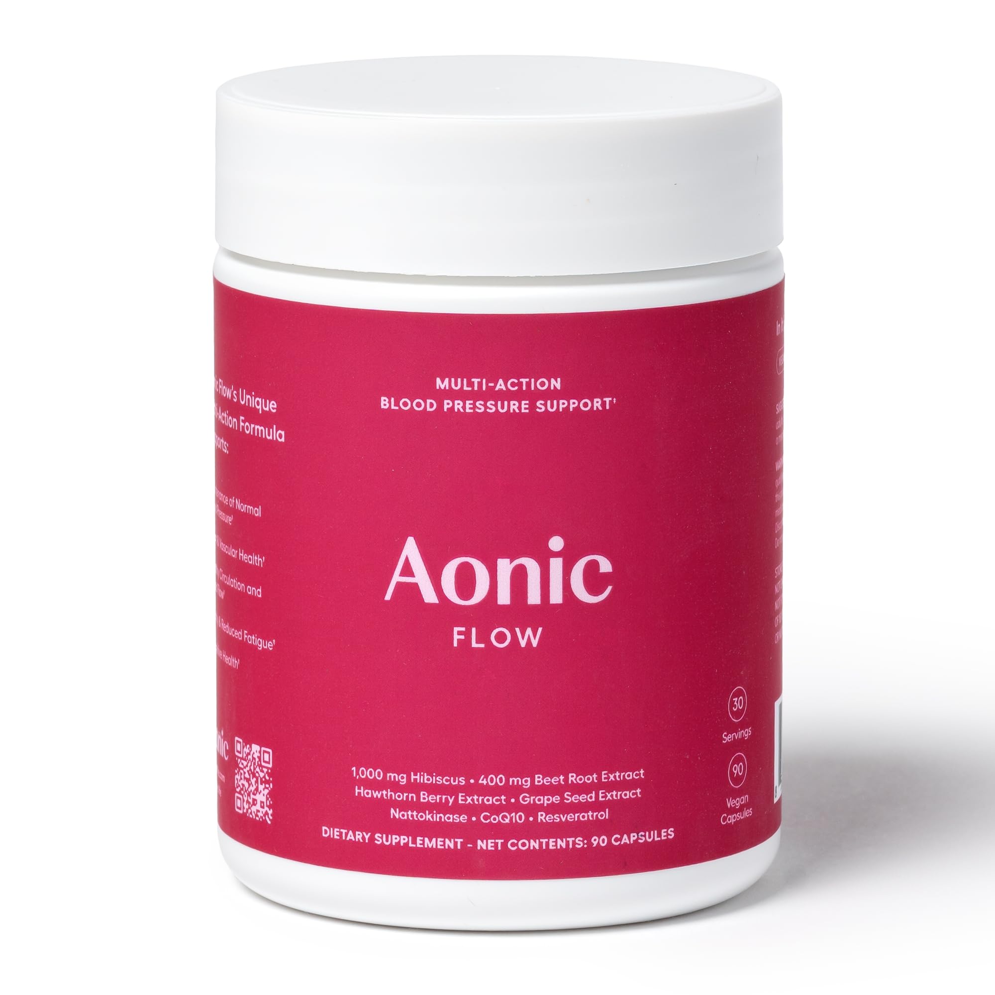 AONIC Flow bottle cap illustrating daily cardiovascular support
