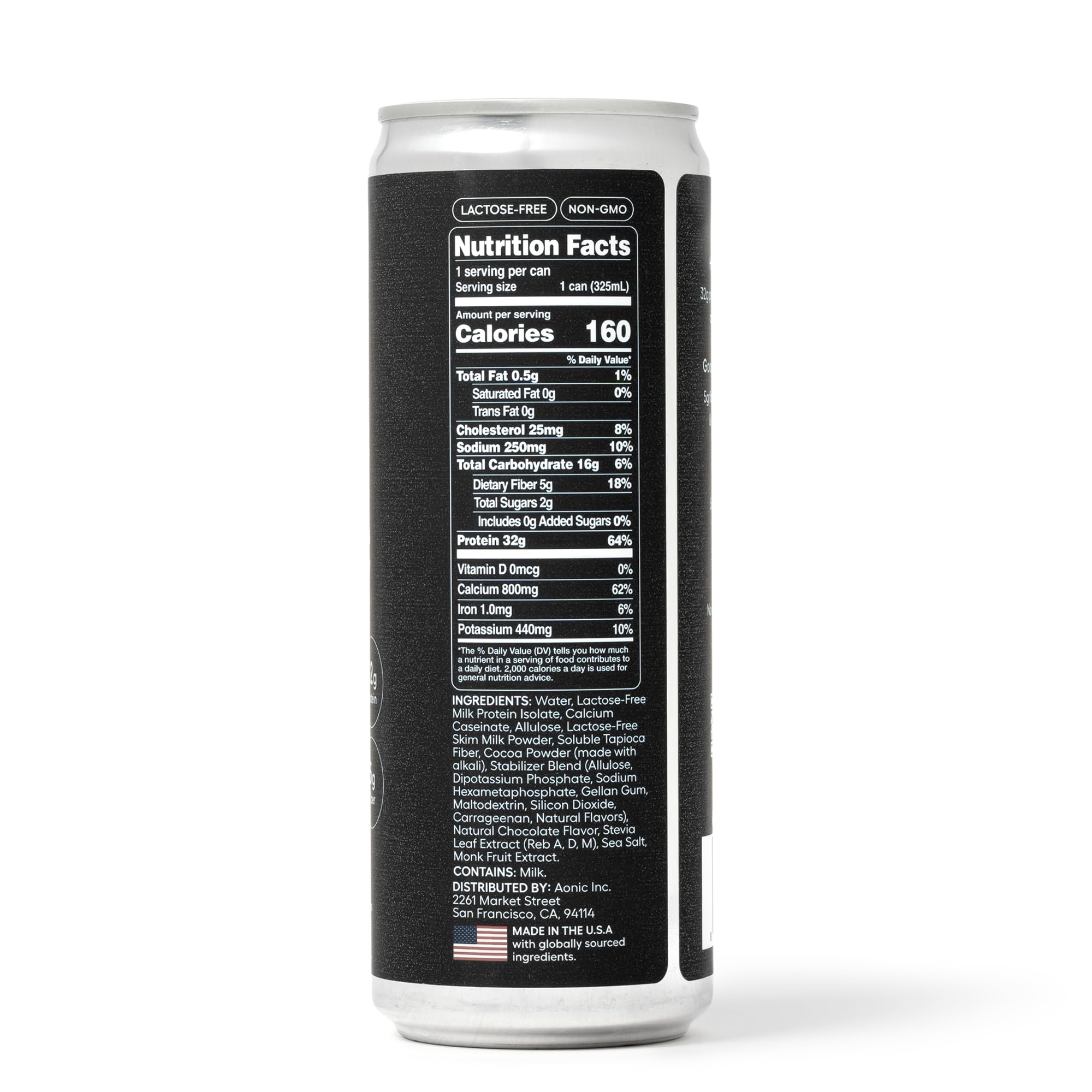 Aonic Fuel carton of 12 with lactose-free milk protein messaging