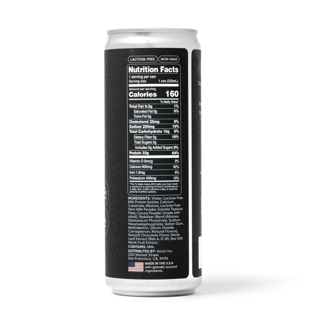 Aonic Fuel carton of 12 with lactose-free milk protein messaging