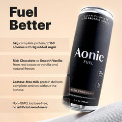 Aonic Fuel packaging front featuring a 12-pack for convenient daily use