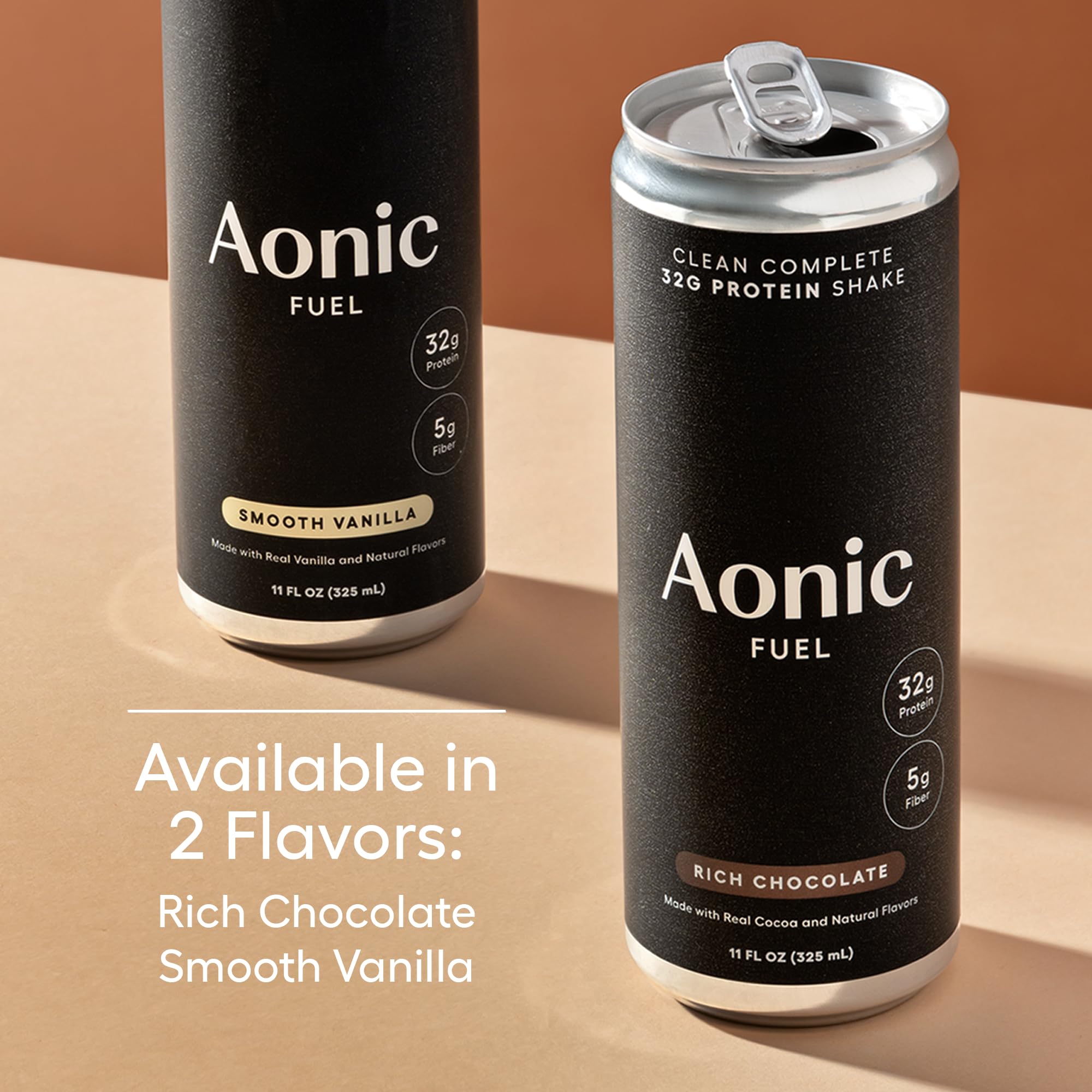 Aonic Fuel served cold glass emphasizing zero added sugar and clean ingredients