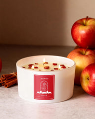 AOOVOO crystal-inside candle with Red Jasper for grounding ambiance.