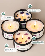 AOOVOO Crystal Soothing Candles Clear Quartz Serenity promotes mental clarity and fresh space