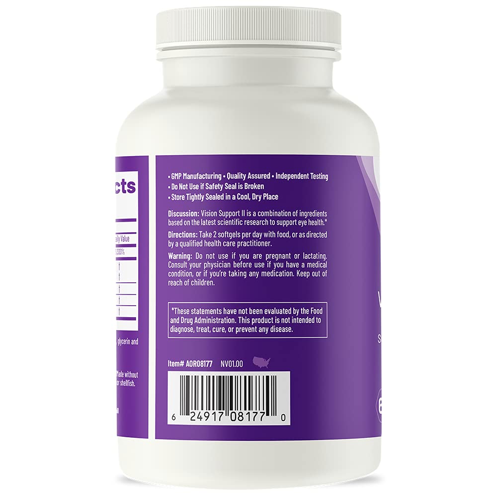 AOR Vision Support II uses an olive oil delivery system for better absorption