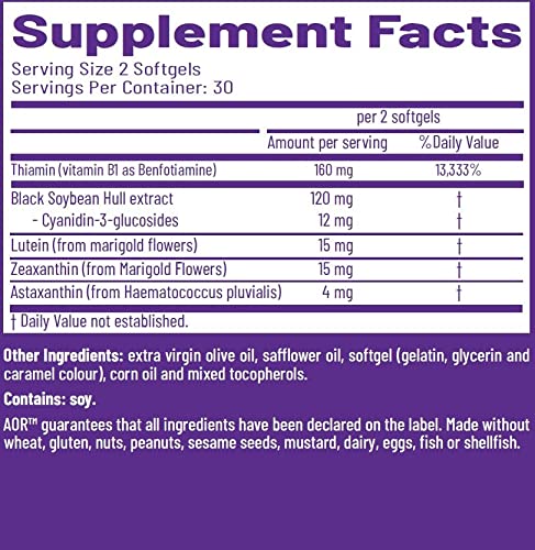 AOR Vision Support II softgels shown for convenient daily supplementation