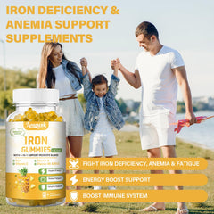 Aouewnk pineapple flavor label emphasizes tasty, iron-absorption support.
