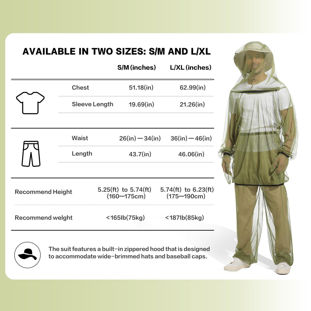 Aoximyouny mosquito suit hood shields head from insects on trails.