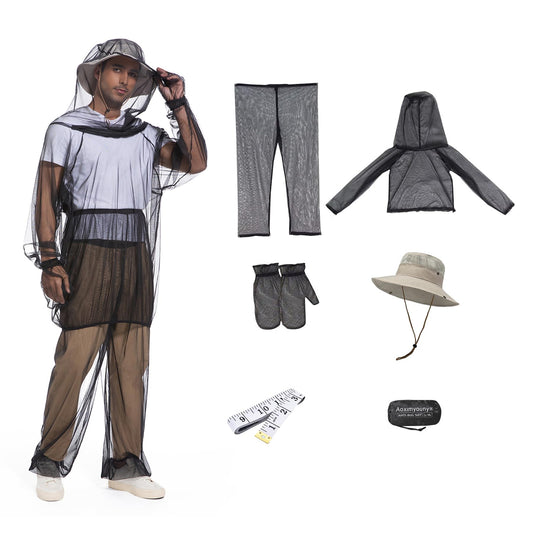 Aoximyouny mosquito suit pants show breathable mesh for hot-weather comfort.