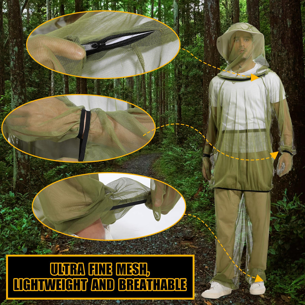Aoximyouny mosquito suit sun hat provides shade and protection during outdoor use.