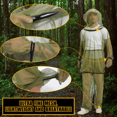 Aoximyouny mosquito suit sun hat provides shade and protection during outdoor use.