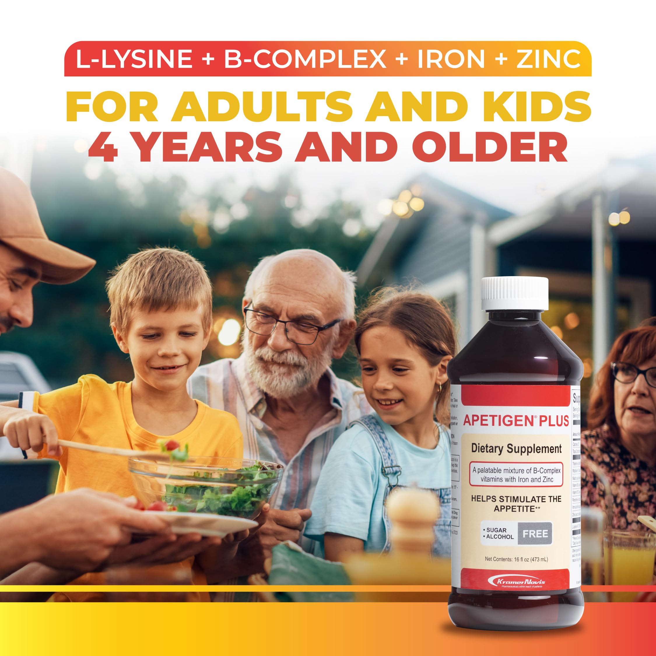 Apetigen-Plus 16 oz bottle placed on kitchen counter for family use