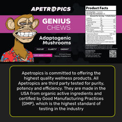 Apetropics Genius Chews gummy close-up with berry texture for on-the-go energy.