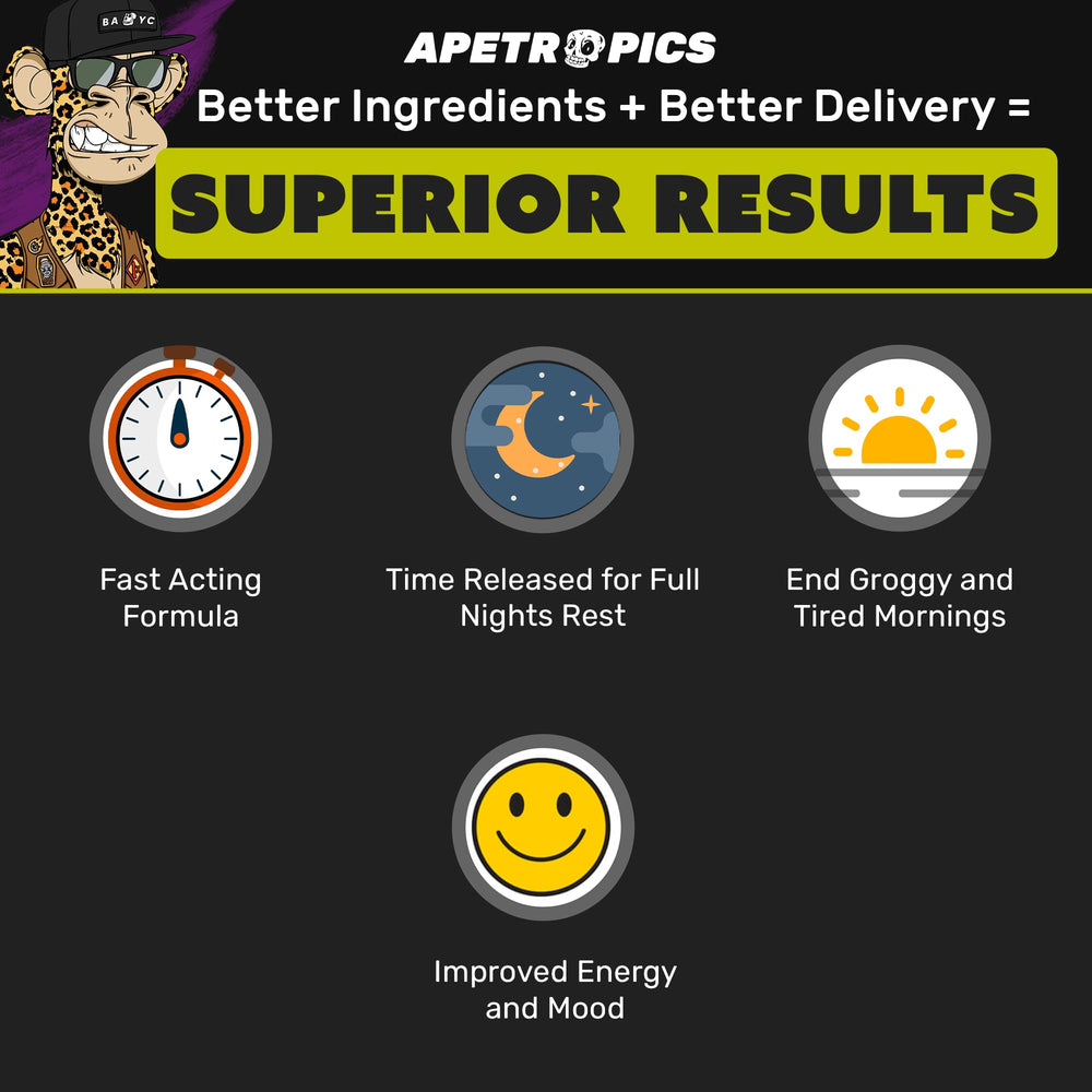 Apetropics Snooze Chews label back highlights vegan and gelatin-free formula.