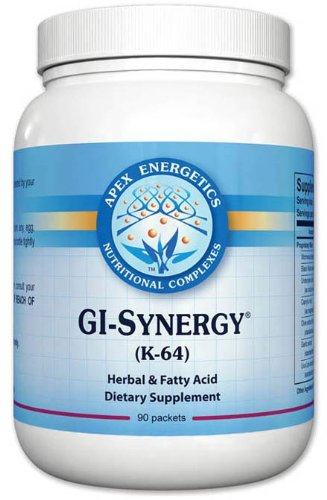 Apex Energetics K-64 GI SYNERGY packets provide convenient daily gut support.