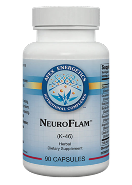 Apex Energetics NeuroFlam bottle cap close-up highlighting secure packaging.