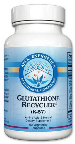Apex Glutathione Recycler K-57 bottle supports daily wellness.