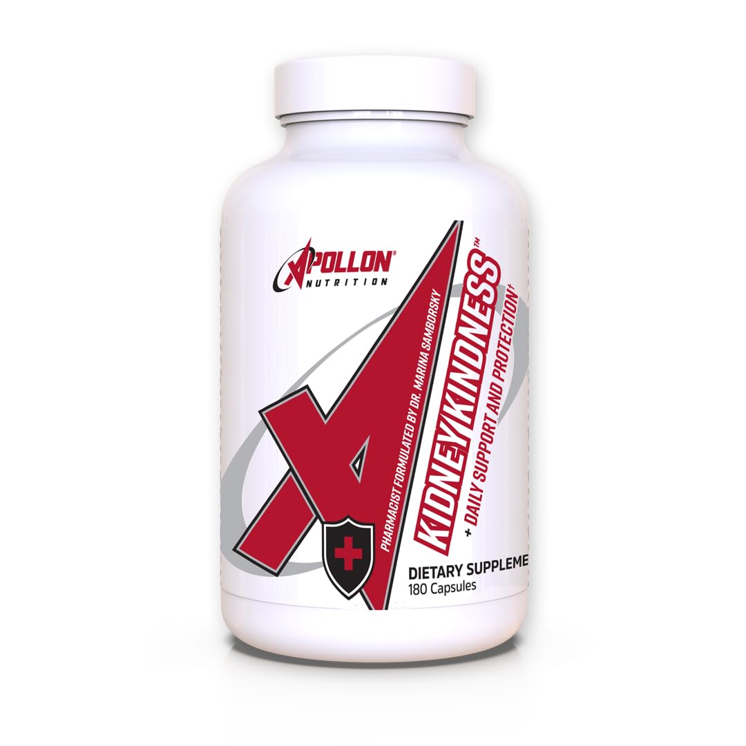 Apollon Kidney Kindness bottle with capsules for daily wellness support.