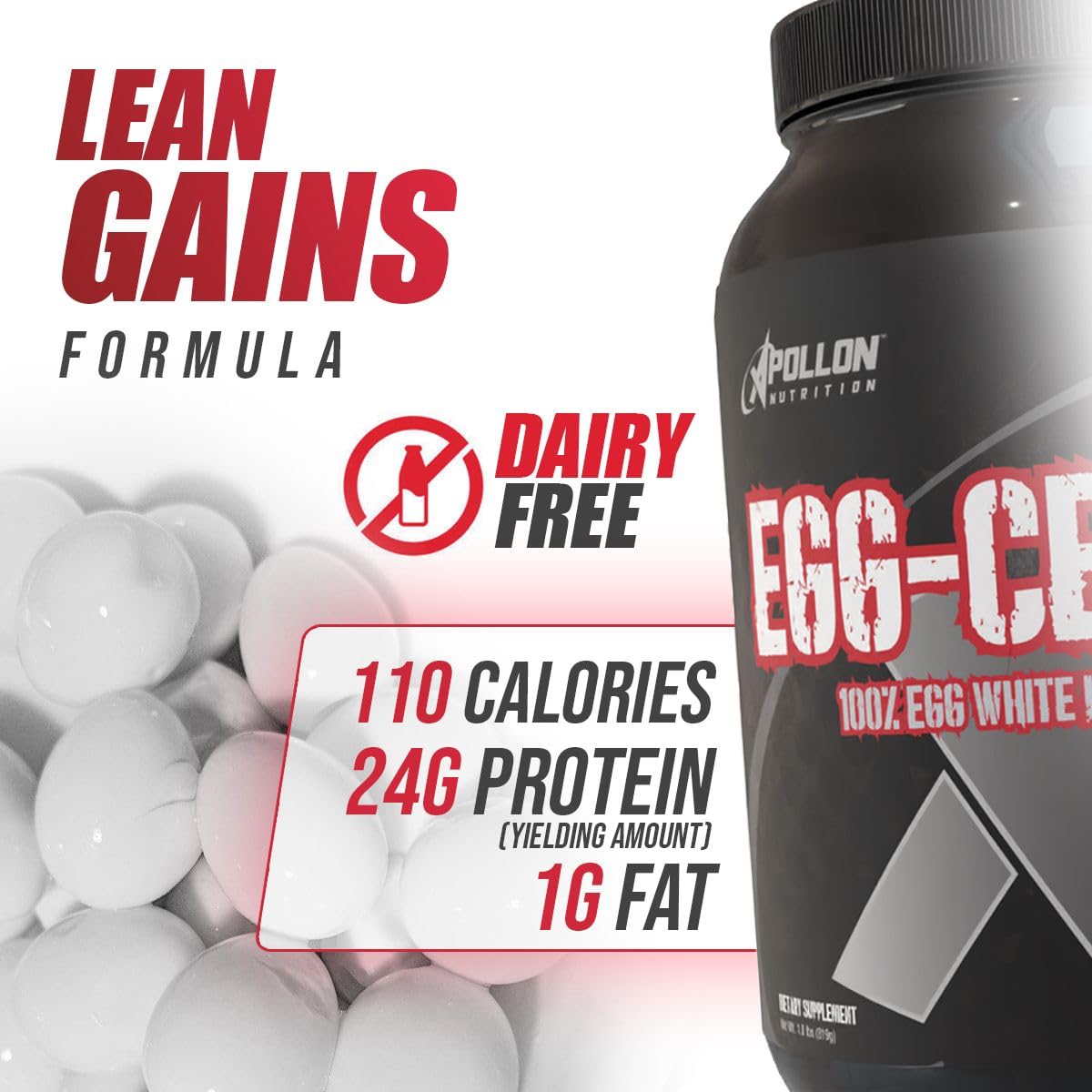 Apollon Nutrition Egg-Cellent dairy-free formula prepared into a shake.