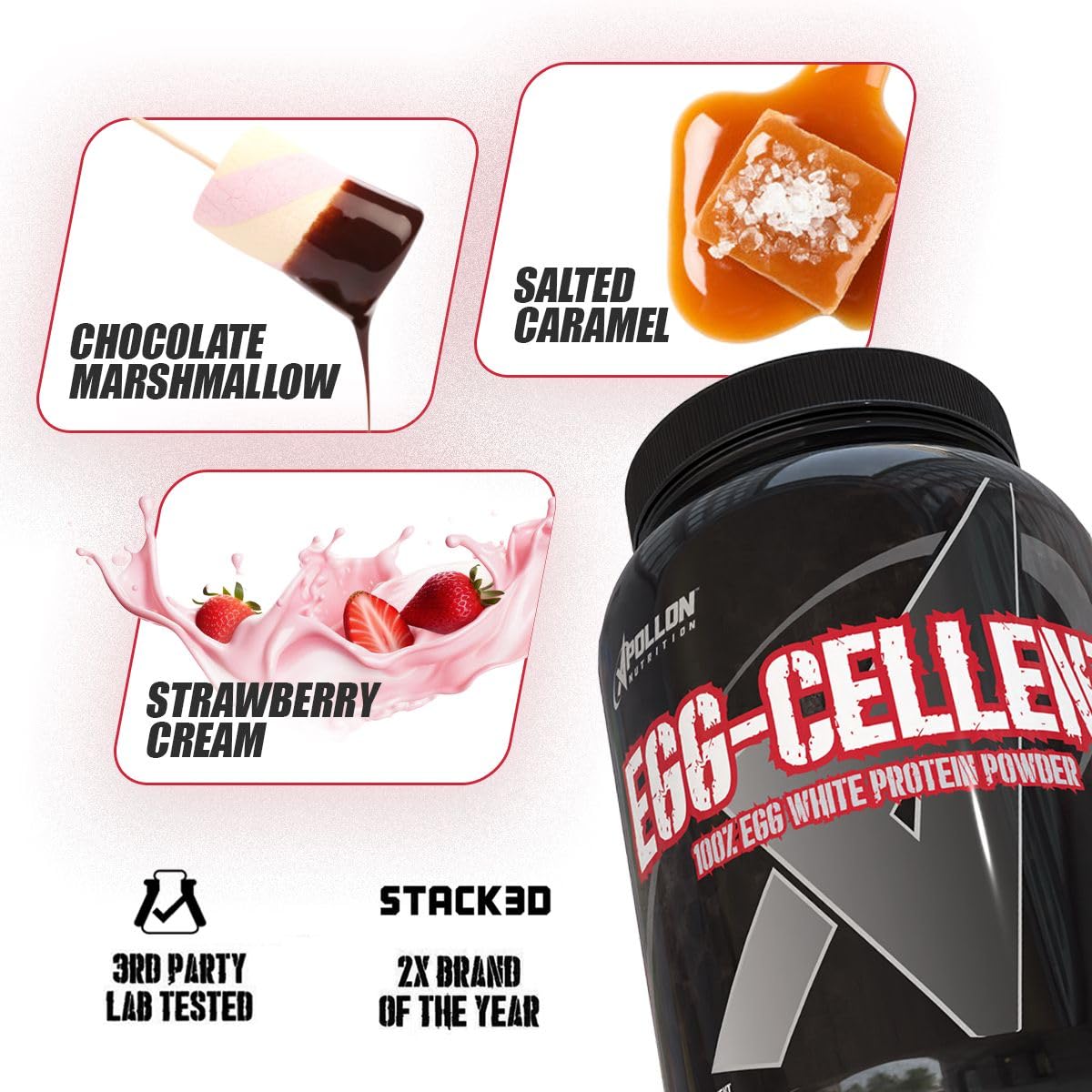Apollon Nutrition Egg-Cellent ready-to-mix shake for quick recovery.