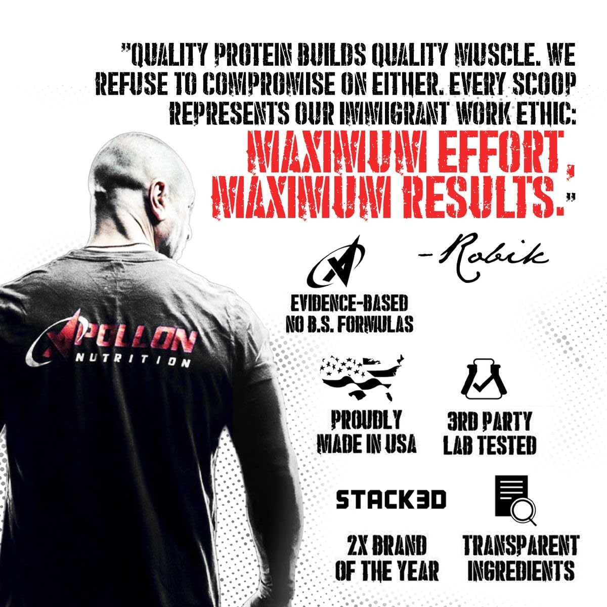 Apollon Nutrition Egg-Cellent third-party testing seal for purity.