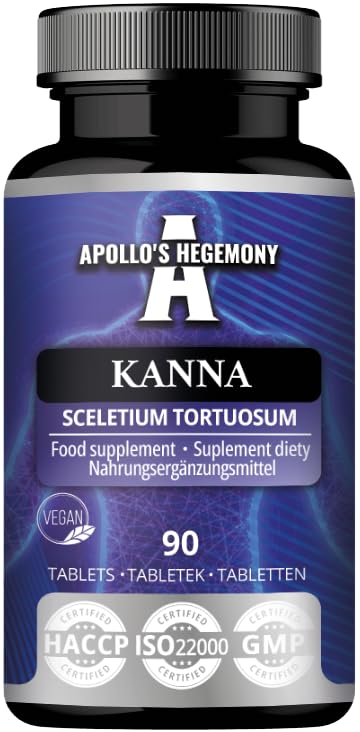 APOLLO'S HEGEMONY Kanna bottle with 90 vegan tablets for daily mood support