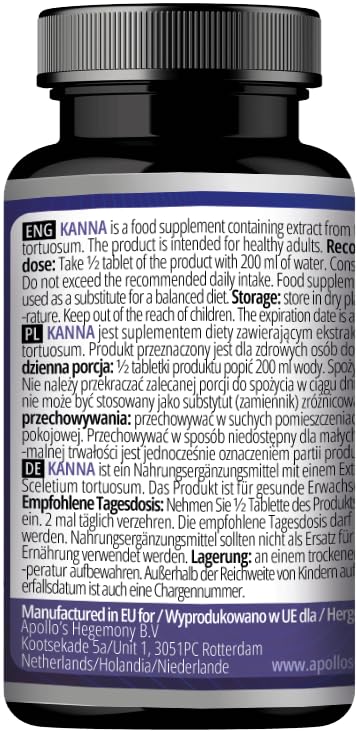APOLLO'S HEGEMONY Kanna tablet with water ready for daily dose
