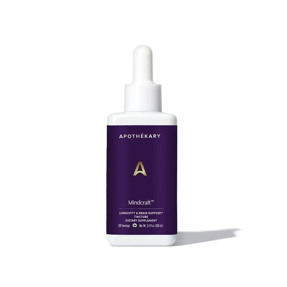 Apothékary Mindcraft bottle front shows berry-flavored focus support for daily use.