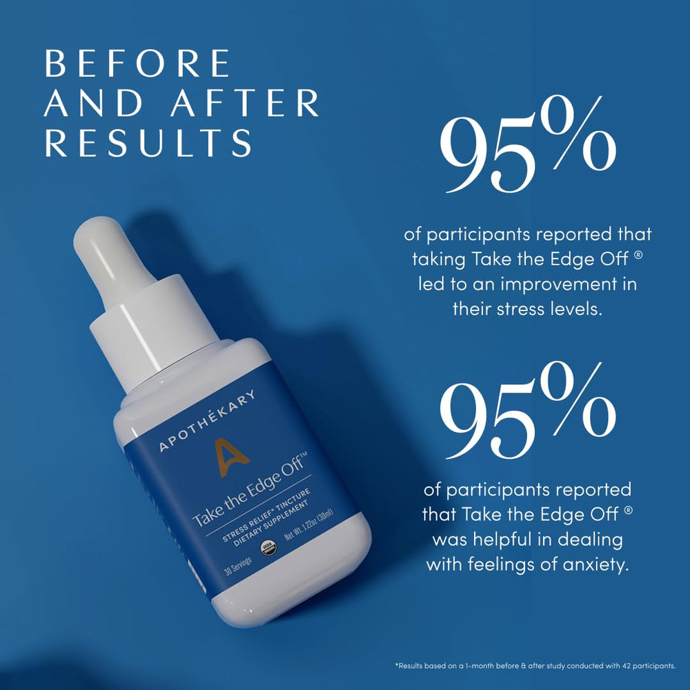 Vegan and gluten-free certification label on Apothekary Take The Edge Off